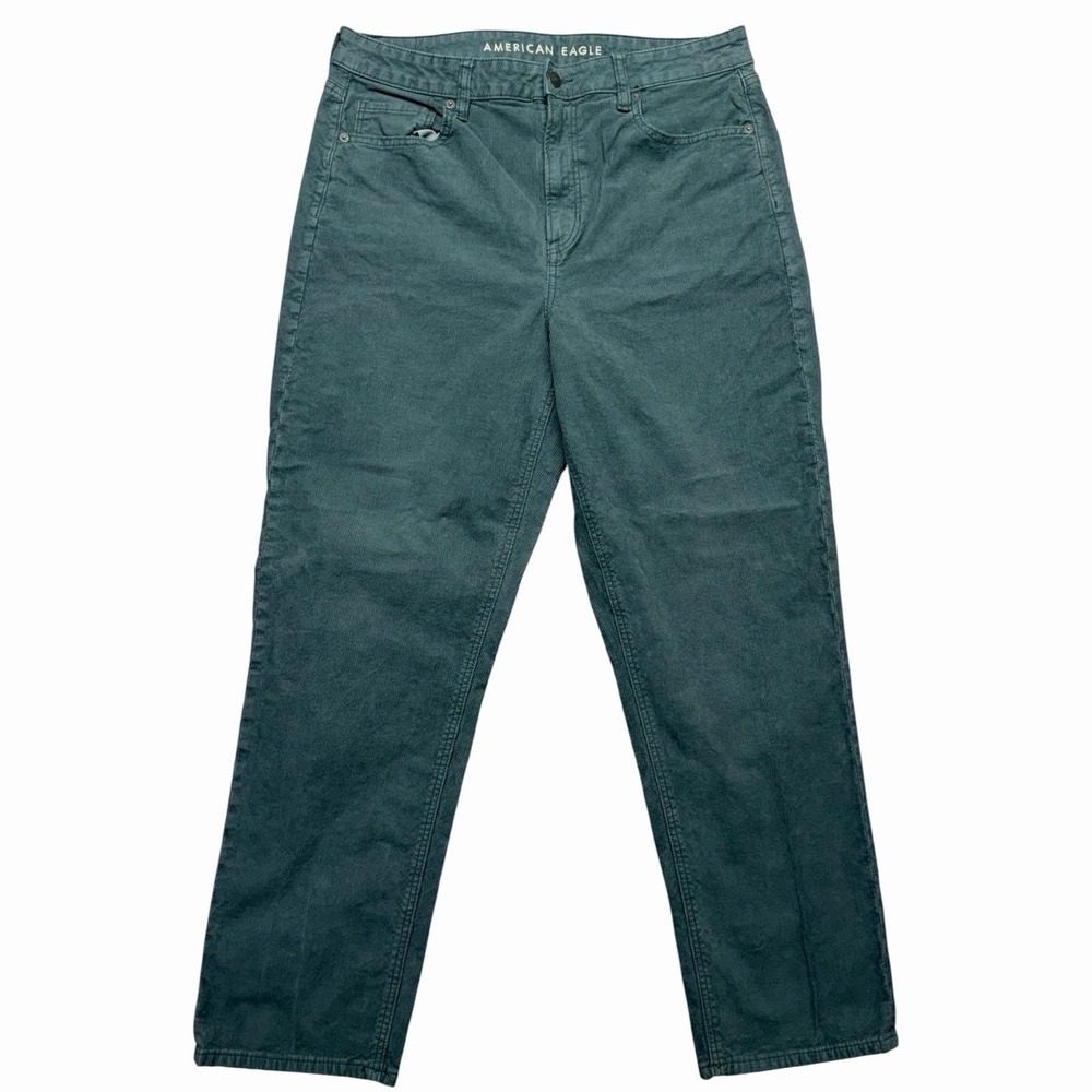 American Eagle Mom Straight Jeans Women's Regular Green Size 12